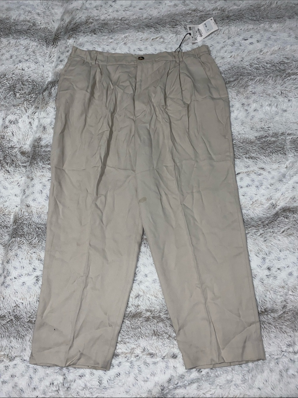Zara Pleated Chino Pants in Light Tan